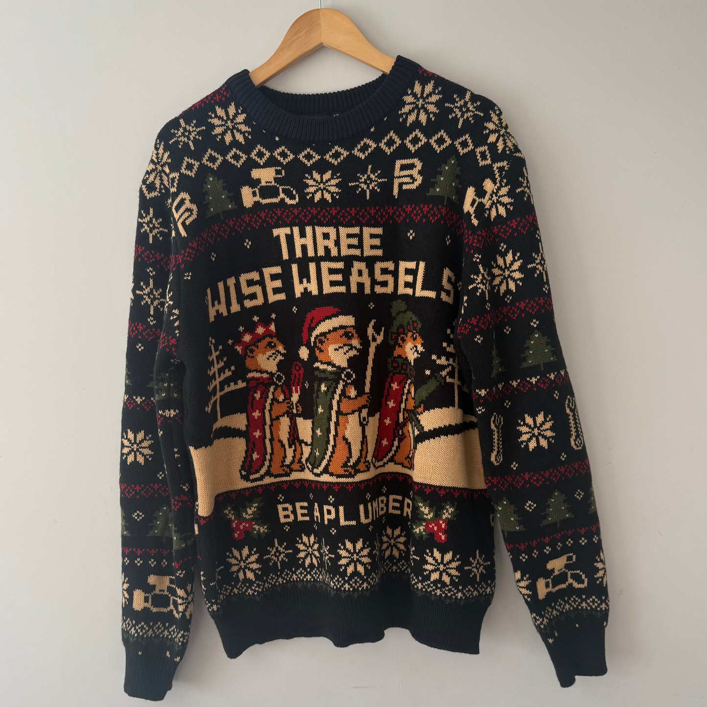 Three Wise Weasels Christmas Jumper