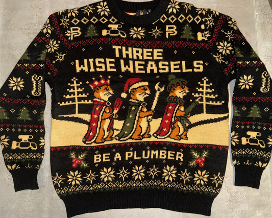 Three Wise Weasels Christmas Jumper